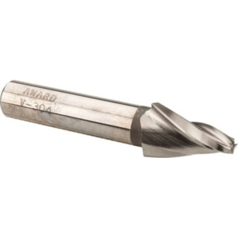 Made in USA 15 per Side 3/16 Small End Diam 1 LOC 3-Flute High Speed Steel Tapered Square End Mill Uncoated, 1/2 Shan...